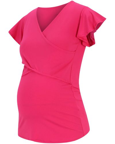 Bebefield T-Shirt Elena (1-tlg) Drapiert/gerafft, Wickel-Design - Pink