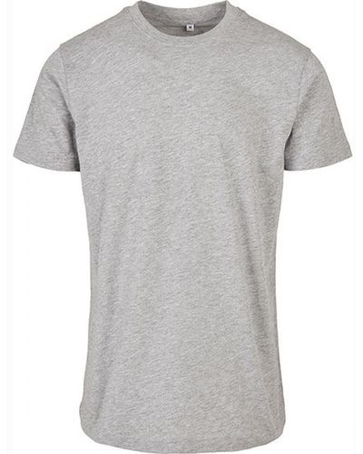 Build Your Brand Rundhalsshirt Basic Round Neck T-Shirt XS bis 5XL - Grau