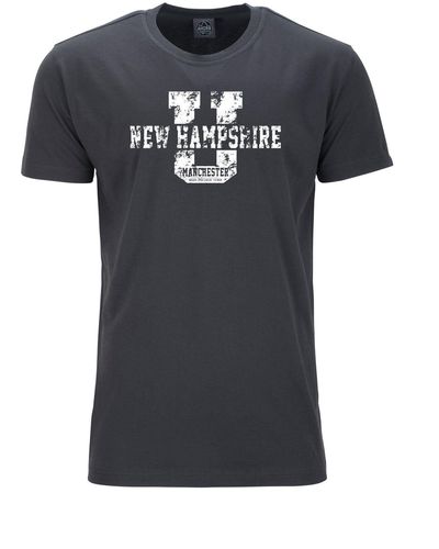 AHORN SPORTSWEAR T-Shirt NEW HAMPSHIRE mit coolem Frontprint - Schwarz
