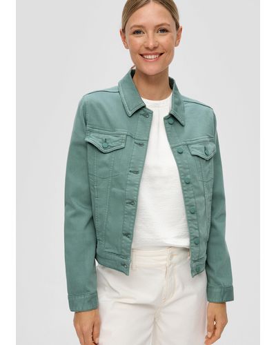 S.oliver Funktionsjacke Jeansjacke aus Viskosemix - Grün