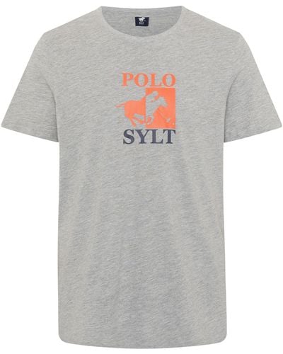 Polo Sylt Shirt mit Logo-Print - Grau