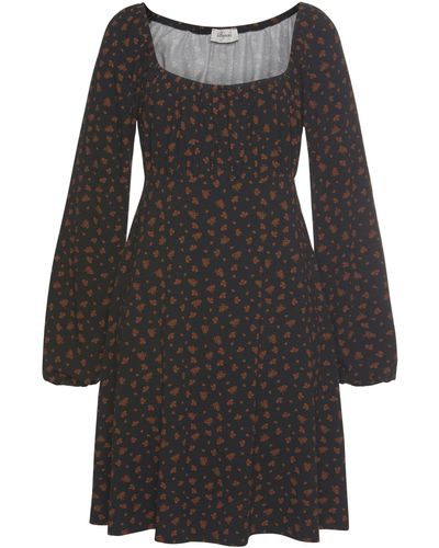 Boysen's Jerseykleid mit eckigem Ausschnitt - Schwarz