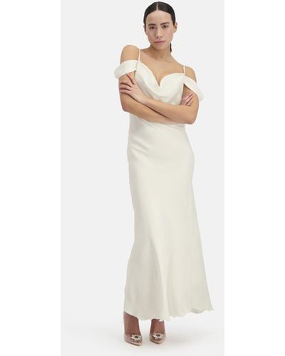 Nicowa Abendkleid AMOTIWA mit drapierten Schultern - Weiß