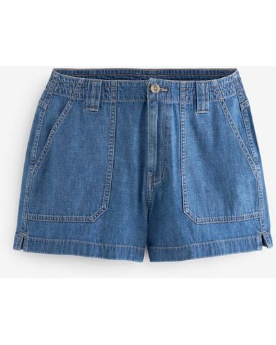 Next Jeansshorts Cargohose im Utility-Stil Sanduhrform (1-tlg) - Blau