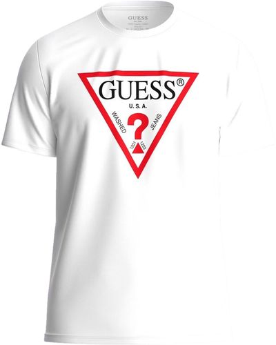 Guess Kurzarm T-Shirt CN SS ORIGINAL LOGO mit - Weiß