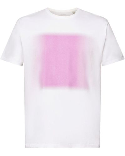 Edc By Esprit Baumwoll-T-Shirt mit Print (1-tlg) - Pink