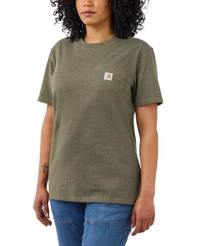 Carhartt T-Shirt Loose Fit Heavyweight Short-Sleeve Pocket - Grün