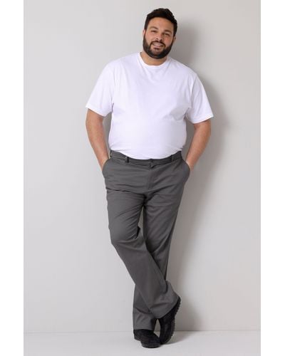 Men Plus Plus Anzughose Men + Hose Bauchfit elastischer Bund bis Gr. 41 - Grau