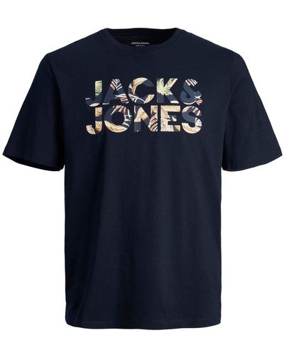 Jack & Jones & - T-Shirt JjeJeff Regular-Fit Basic - Blau