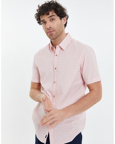 Threadbare Kurzarmhemd THB Shirt S/Slv Peony - Pink