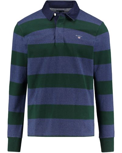 GANT T-Shirt Poloshirt Langarm (1-tlg) - Blau