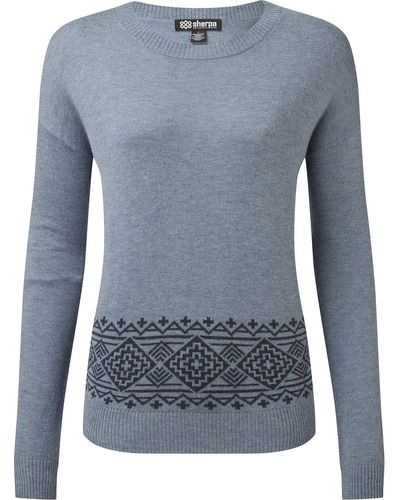 Sherpa Fleecepullover Sweater Jemu Crew - Blau