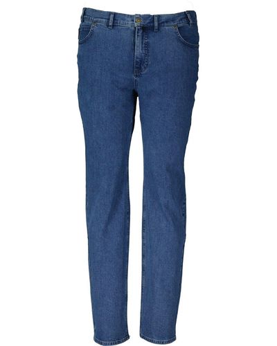 Adamo 5-Pocket-Hose (1-tlg) mit Stretch Jeans untersetzte Größen - Blau