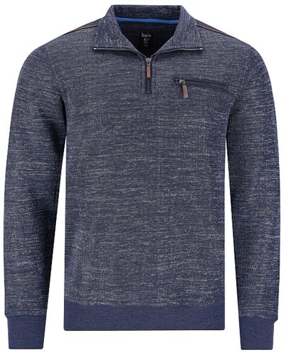 Hajo Sweatshirt mit Reißverschluss (1-tlg) Bügelfrei Stay Fresh - Blau