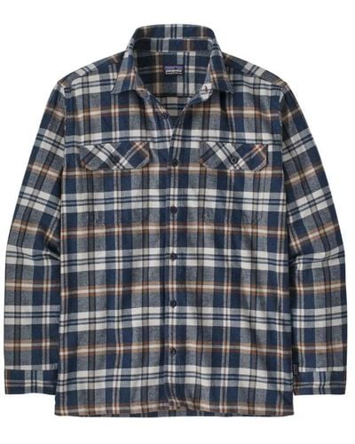 Patagonia Outdoorhemd M' L/S Organic Cotton MW Fjord Flannel Shirt - Blau