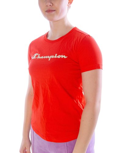 Champion - Crewneck T-Shirt ( Stück, 1-tlg) - Rot