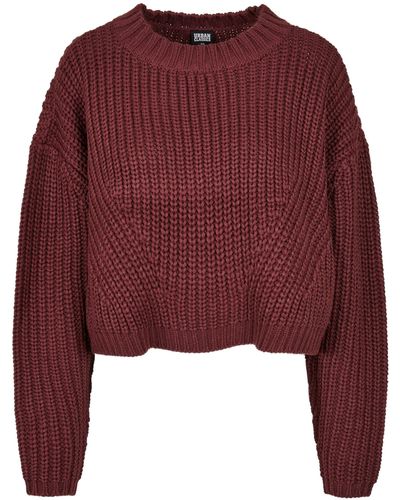 Urban Classics Rundhalspullover Ladies Wide Oversize Sweater (1-tlg) - Rot
