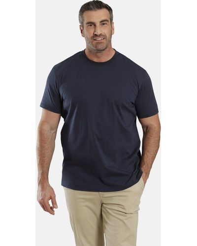 Charles Colby T-Shirt EARL BOON leger und schlicht (2er-Pack) - Blau