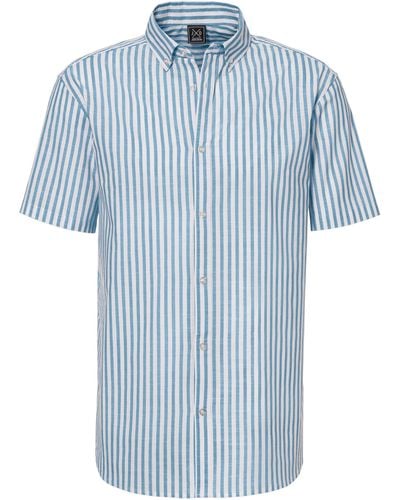 John Devin Kurzarmhemd Regular Fit, Hemd mit Button-down-Kragen aus reiner Baumwolle - Blau