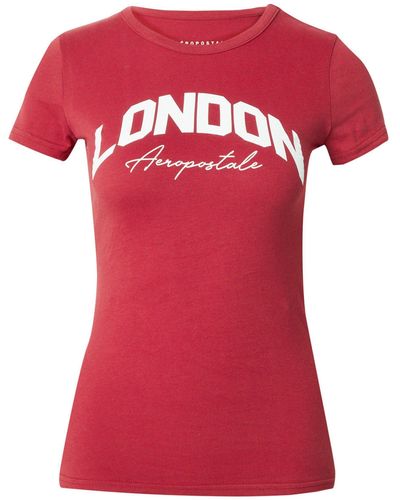 Aéropostale T-Shirt LONDON (1-tlg) Plain/ohne Details - Rot