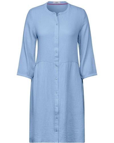 Cecil Sommerkleid Solid Musselin Dress - Blau