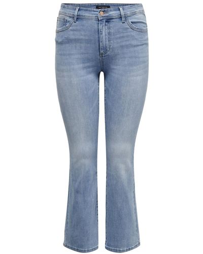 Only Carmakoma Bootcut-Jeans CARSALLY HW SK FLARED DNM BJ759 - Blau