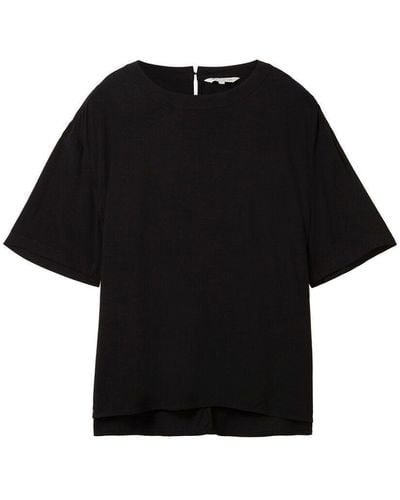 Tom Tailor Blusenshirt easy shape blouse, deep black - Schwarz