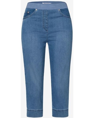 RAPHAELA by BRAX Regular-fit-Jeans PAMINA CAPRI, BLEACHED,SLIGHTLY USED - Blau