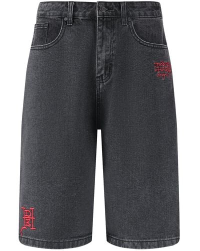 Ed Hardy Shorts Short Jeans Black Snake Denim, G L - Grau