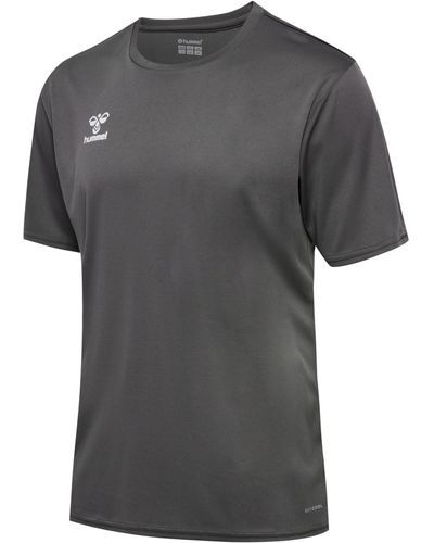 Hummel T-Shirt hmlESSENTIAL JERSEY /S STEEL GRAY - Grau