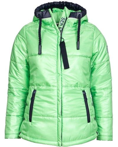 SER Steppjacke Jacke, Nylon Stepp, Kapuze W9230300 auch in groß Größen - Grün