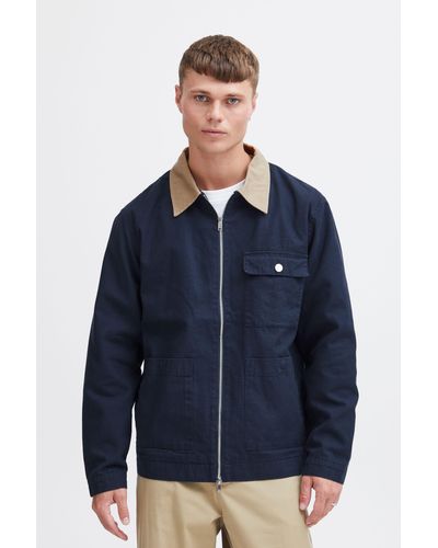 Solid Fieldjacket SDIb casual Jacke mit abgesetztem Kragen - Blau
