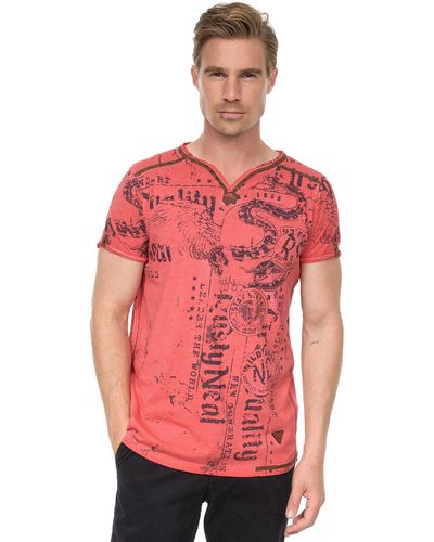 Rusty Neal T-Shirt mit Allover-Druck - Pink
