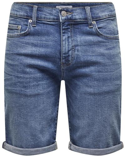Only & Sons Jeansshorts - Blau