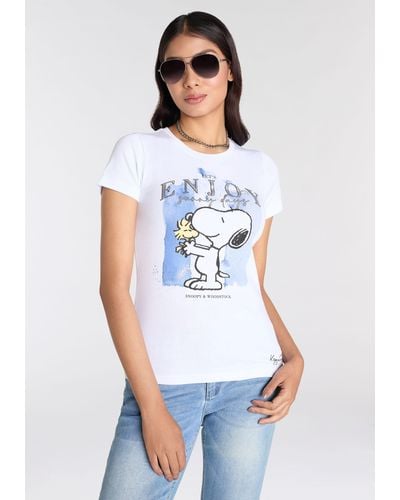 Kangaroos Kurzarmshirt mit lizensiertem Snoopy Print Originaldesign NEUE-KOLLEKTION - Weiß