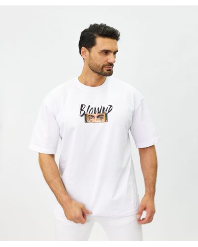 DENIM HOUSE Ässiges Oversized T-Shirt mit schöem Print Weiß L