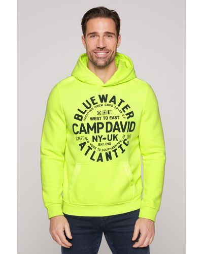 Camp David Kapuzensweatshirt mit Baumwolle - Gelb