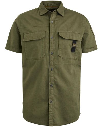 PME LEGEND T- Short Sleeve Shirt Ctn/linen - Grün