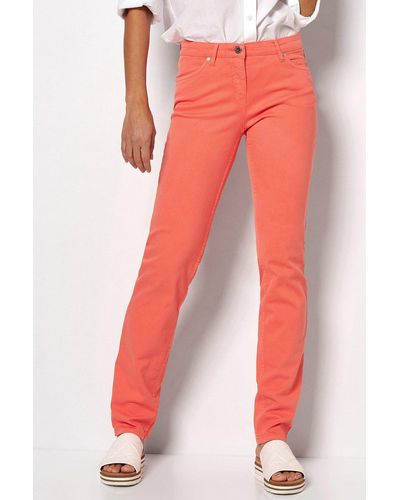 Toni Jeans Perfect Shape Straight Gesäßtaschen mit aufwendiger Verzierung - Rot