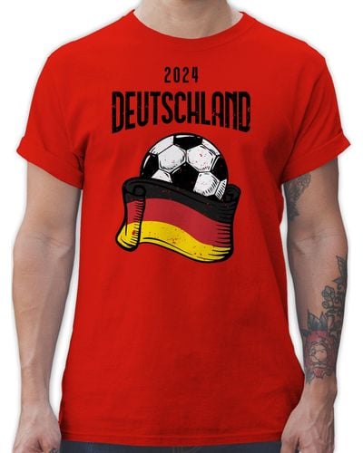 Shirtracer T-Shirt Germany Deutschland 2024 Fussball EM Fanartikel - Rot
