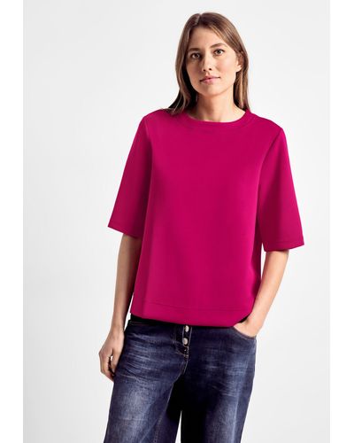 Cecil Sweatshirt mit halben Ärmeln - Pink