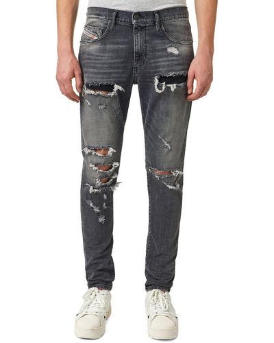 DIESEL Slim-fit-Jeans Destroyed Stretch Hose Grau