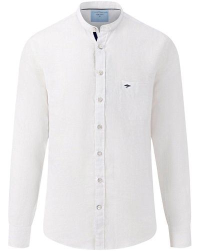 Fynch-Hatton Langarmhemd Leinenhemd - Weiß