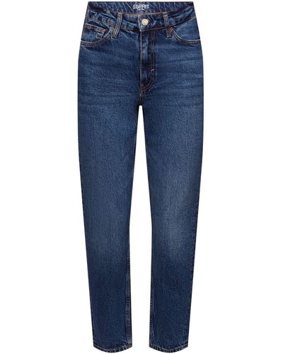 Esprit Tapered-fit- Retro-Classic-Jeans mit hohem Bund - Blau