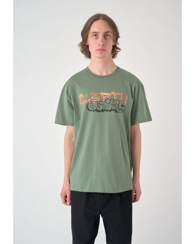 CLEPTOMANICX T-Shirt Tape mit tollem Frontprint - Grün