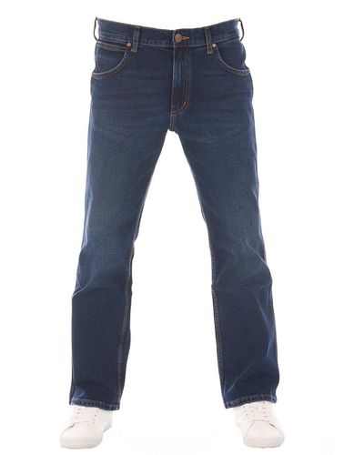 Wrangler Bootcut-Jeans Jeanshose Jacksville Boot Cut Denim Hose mit Stretch - Blau
