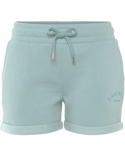 Lascana Relaxshorts -Sweatshorts -Kurze Hose mit seitlichen Taschen und Logostickerei - Blau