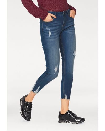 Aniston CASUAL Skinny-fit-Jeans mit Destroyed-Effekt - Blau