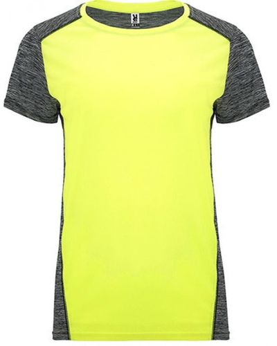 Roly Rundhalsshirt Zolder T-Shirt, Kombination aus zwei Polyestergeweben - Gelb