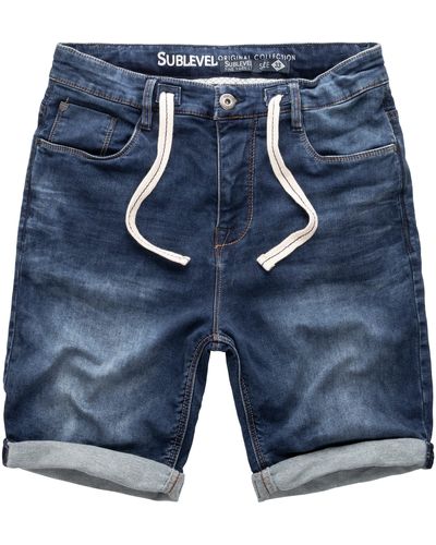 Sublevel Sweat Shorts Jeans Kurze Hose Bermuda Sweatpants - Blau